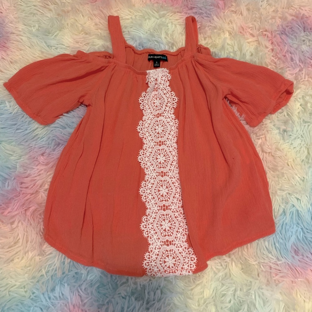 Coral Colored Dress Shirt Size Small/About 5T